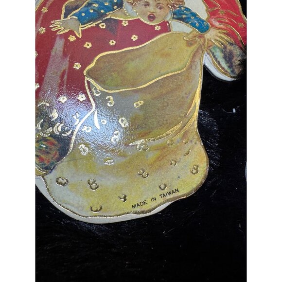 Vintage Santa Christmas Cardboard Ornaments Set Of 9 - Picture 7 of 8